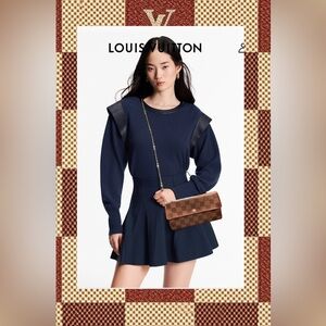 Louis Vuitton vintage DAMIER long Sarah wallet converted Crossbody